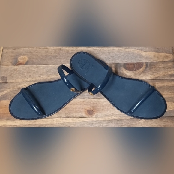 Tory Burch Navy Jelly Sandals - Picture 3 of 6